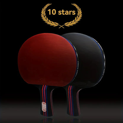 A Professional Carbon Fiber Table Tennis Racket Set, Suitable for Adult Competitions, Includes 2 10-Star Rackets, Competition-Grade Table Tennis Double Rackets