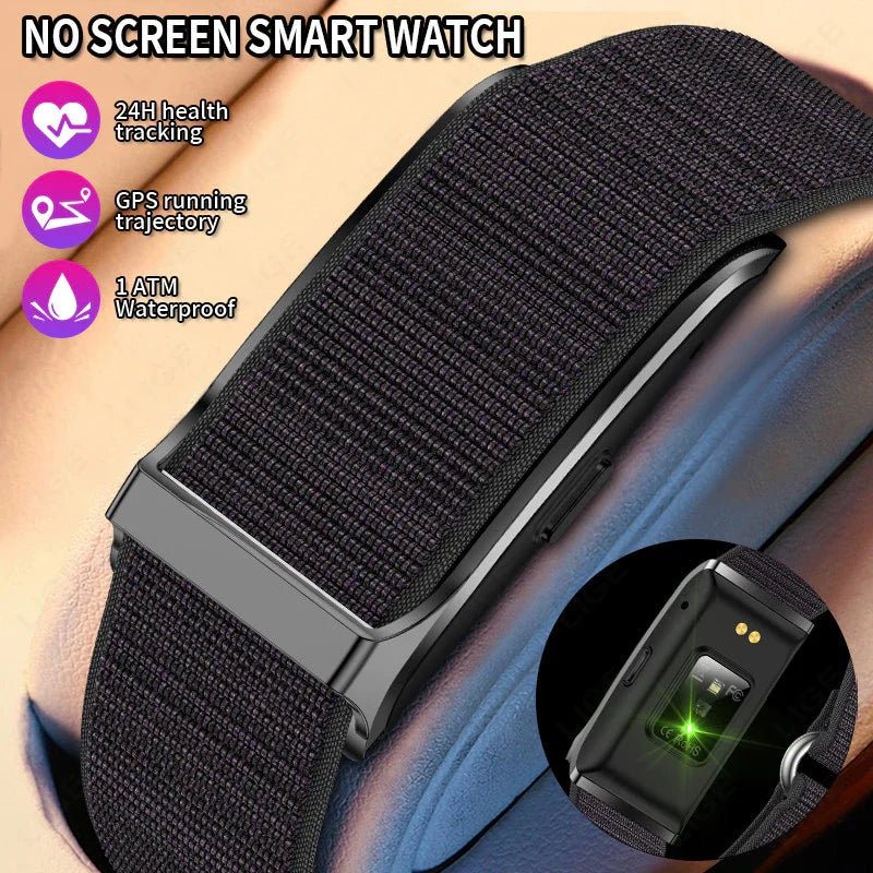 LAXASFIT Smart Band No Screen Fitness Tracker Heart Rate Blood Oxygen Monitor IP68 Waterproof Ultra-Thin Long Battery