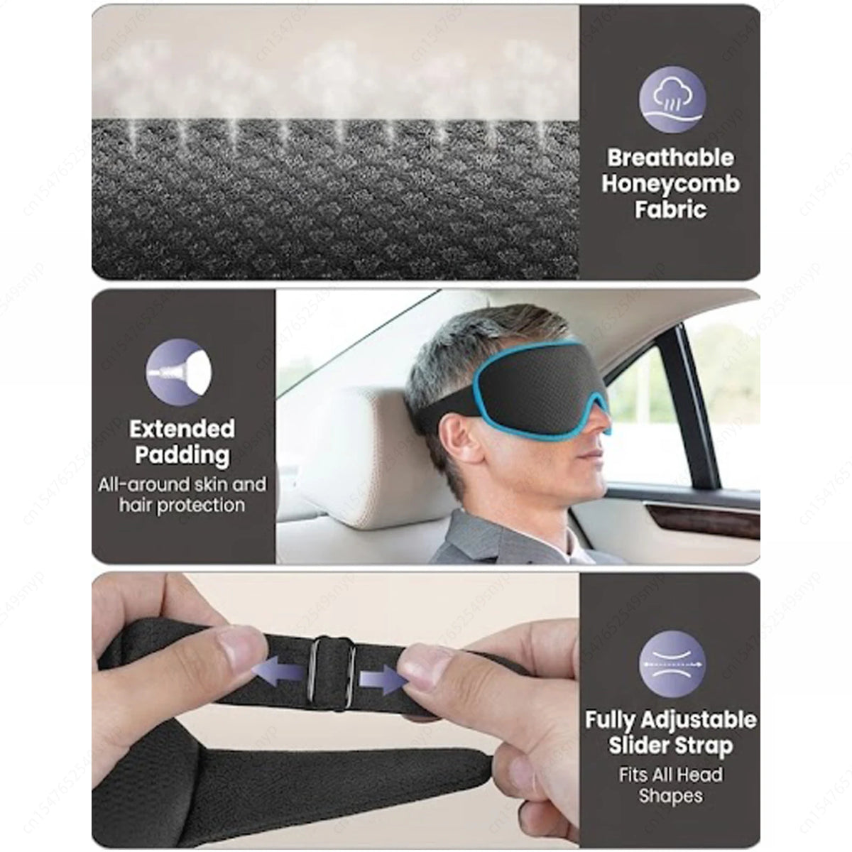 Sleep Mask Blackout Eye Masks for Sleep-3D Breathable Soft Comfortable Eye Mask for Travel-Adjustable Night Masks for Sleeping