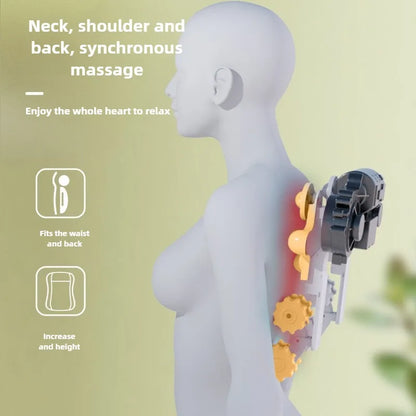 Back Massage Electric Heated Kneading Home Neck and Waist Open Back Lumbar Portable Full Body Massage Cushion With Hand Control
