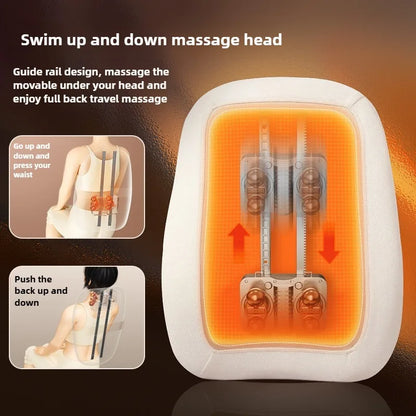 Cervical Vertebra Neck Massager Electric Red Light Heating Waist Back Kneading Massage Cushion Full Body Wireless Mechanical Arm