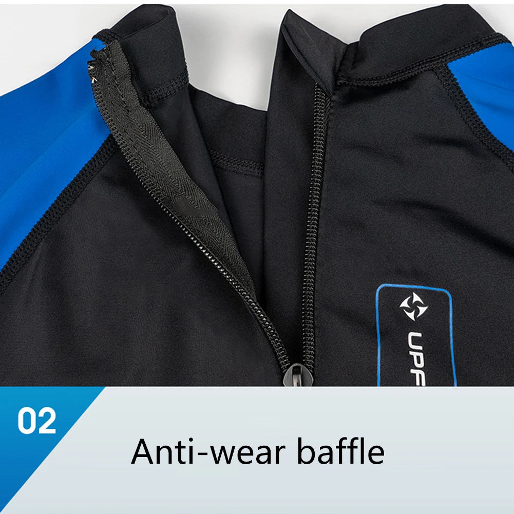 Men Diving Skin Clothes Cold Proof Sunscreen Snorkeling Surfing Swimsuit with Zipper Anti-scratch Breathable Outdoor Accessories