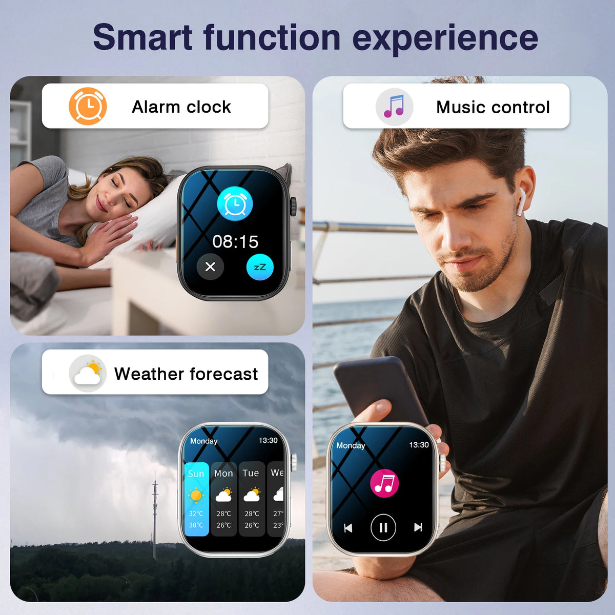 Smart Watch with 2.02-Inch HD Display – Wireless Calling/Dialing, Alarm/Message Notifications, Fitness Tracking, Music Control.