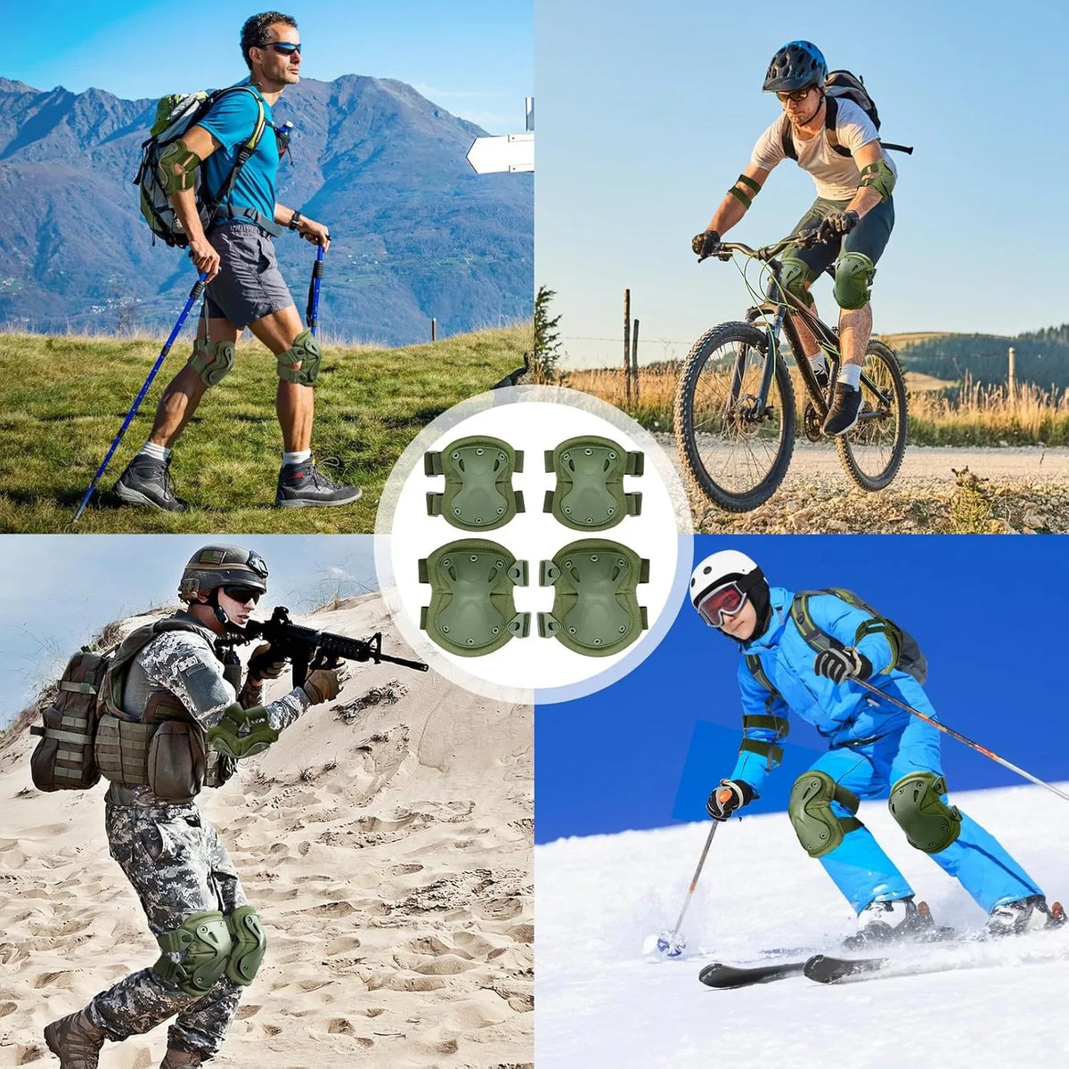2pcs Professional Tactical Combat Knee and Elbow Protective Pads Sets Advanced Tactical Gear Set