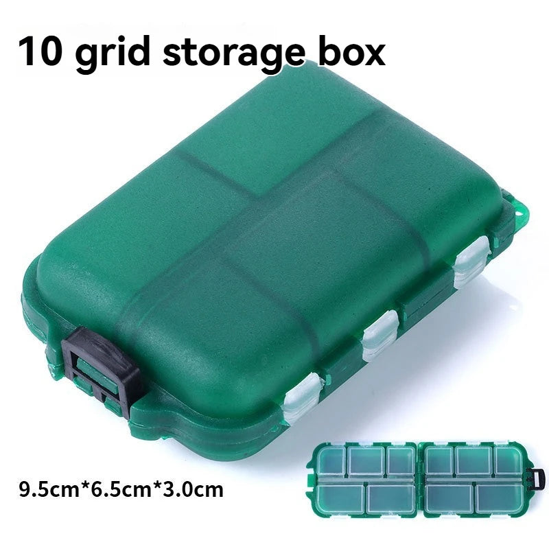 Fishing Tackle Box 10 Compartment Lure Hook Storage Case Double Sided Fishing Tool Organizer Multifunctional Bait Containe