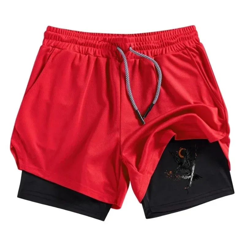Performance Shorts Phone Pocket 2-In-1 for Men Comfortable Athletic Quick Dry Fitness Gym Workout Running Double Deck Jogging