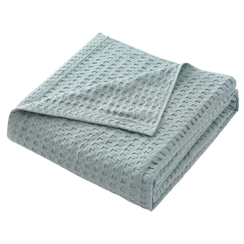Cotton Waffle Weave Blanket for Spring Summer Ultra Soft Waffle Weave King Blanket for Bed Thin Lightweight Breathable