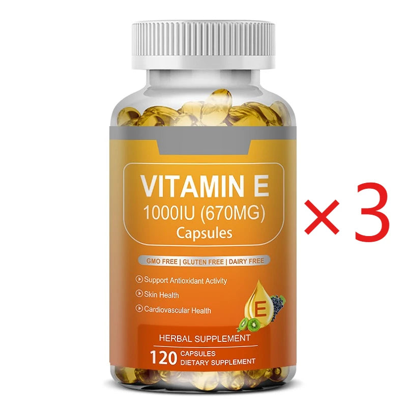 Vitamin E 670 Mg (1000 IU) - Natural Dietary Supplement Antioxidant, Skin, Immune System Support, Gluten Free, Vegen