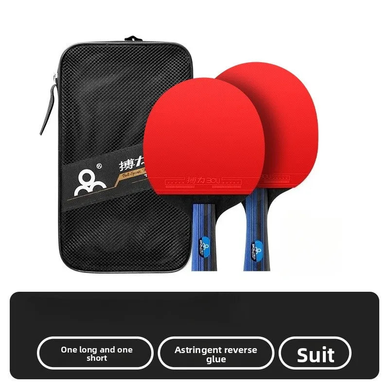 5 stars Table Tennis Rackets Professional High Performance Sets with bag Carrying Case Training Pure Solid Wood High Elasticity