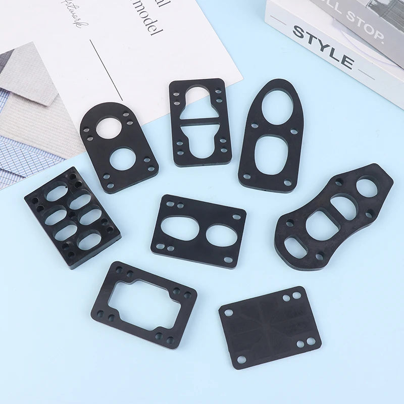 1Pc Black PU Longboard Riser Pads Skateboard Shock Pads For Truck Mounting Hardware Adults Kids Outdoor Sports Tool
