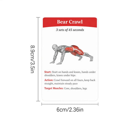 Workout Cards Exercise Deck 36pcs Portable Fitness Training Guide Home Gym Workout Cards for Women Men Beginner Advanced Train