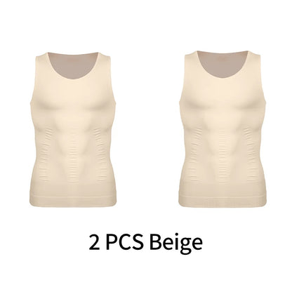 Men Compression Vest Sleeveless Shapewear Slimming Body Shaper Shirt Gym Workout Corset Tummy Control Tank Top Abs Abdomen