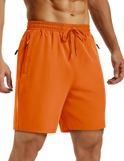 TACVASEN Mens Hiking Shorts Summer 7" Quick Dry Lightweight 3 Zipper Pockets Workout Gym Fitness Athletic Running Shorts Male