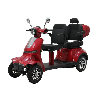 1000W 2 Seater Electric Mobility Scooter for Seniors Adults 4 Wheel Disabled Scooter with Tail Box High Power Quad Moped Motor