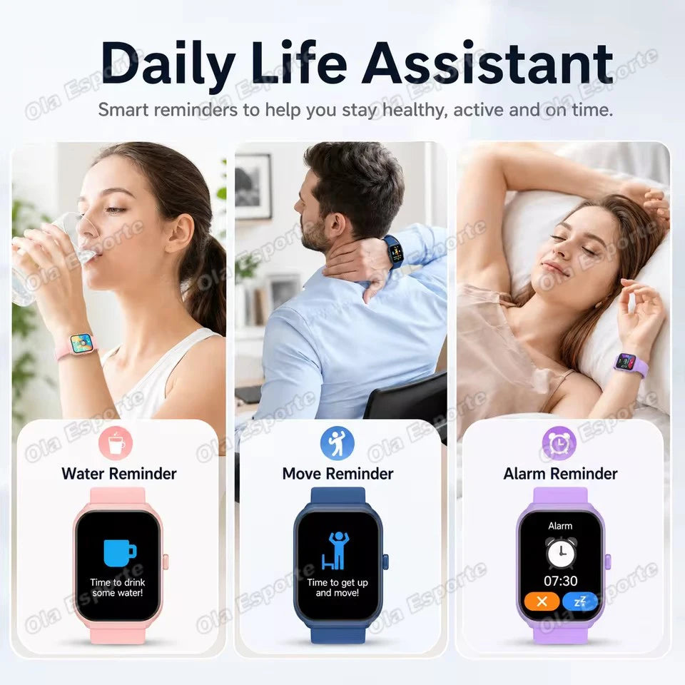 Smart Watch Men 2.01'' AMOLED Screen Waterproof Multiple Sport Mode Fitness HD Bluetooth Call Smartwatch Men Women Bracelet Ht30