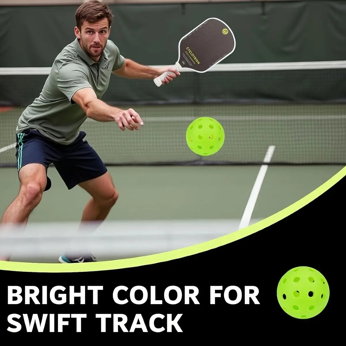 5Pcs Premium 40-Holes Outdoor Pickleball Balls Perfectly Balanced High Bounce True Flight Durable Outdoor Pickleball Set.