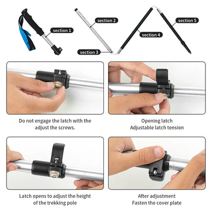 Naturehike ST09 Trekking Poles Nordic Walking Poles Aluminum Trekking Sticks Foldable Hiking Pole Telescopic stick Walking stick