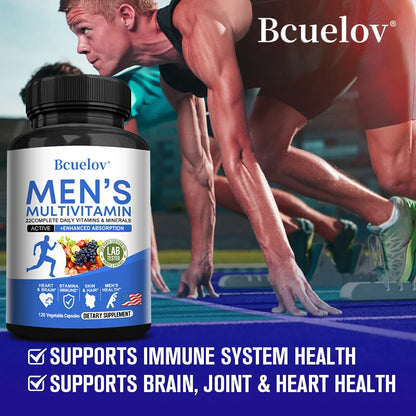 Men's Daily Multivitamin – 22 Vitamins & Minerals, Vegan Dietary Supplement for Energy Immunity Digestion Skin & Overall Health