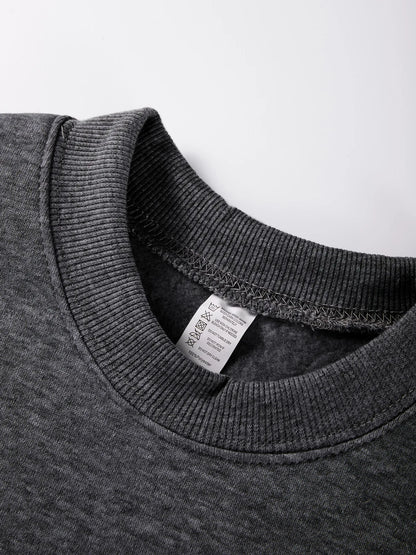Winter Custom Mens Sweatshirts Crewneck Hoodies DIY Logo/Graphic Tops Street Fleece Warm Loose Pullovers Casual Men's Clothes