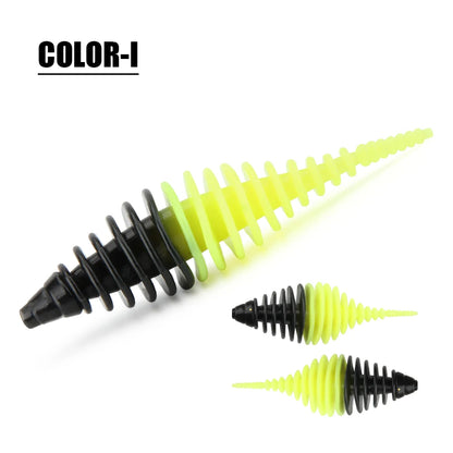 Rosewood Ribbed Worm Soft Plastic Lure Shad Bait 3.6cm/5.3cm For Perch Trout Bass Pike Fishing Tackle Jig Head Drop Shot Pesca