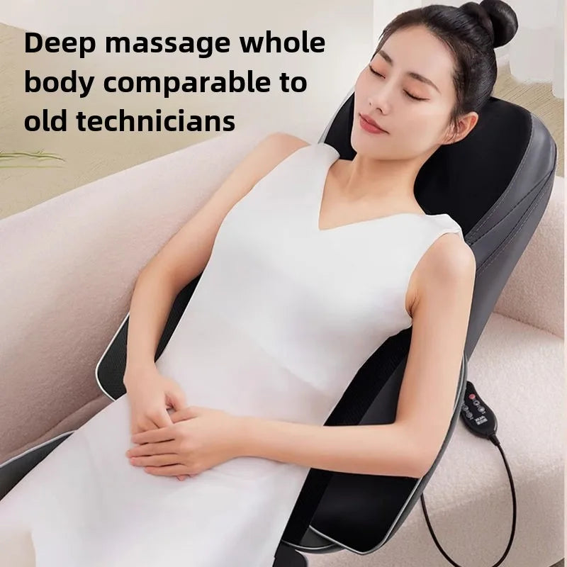 Shiatsu Neck Back Massager with Heat, 2D ro 3D Kneading Massage Chair Pad, Adjustable Compression Seat Massager for Full Body