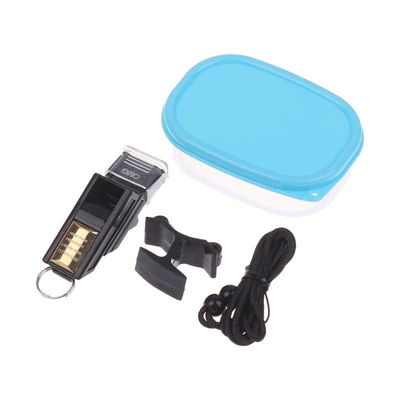 NEW Professional Football Referee Whistles With Lanyard Box Big Sound Plastic Whistles Basketball Whistles Coach Equipment