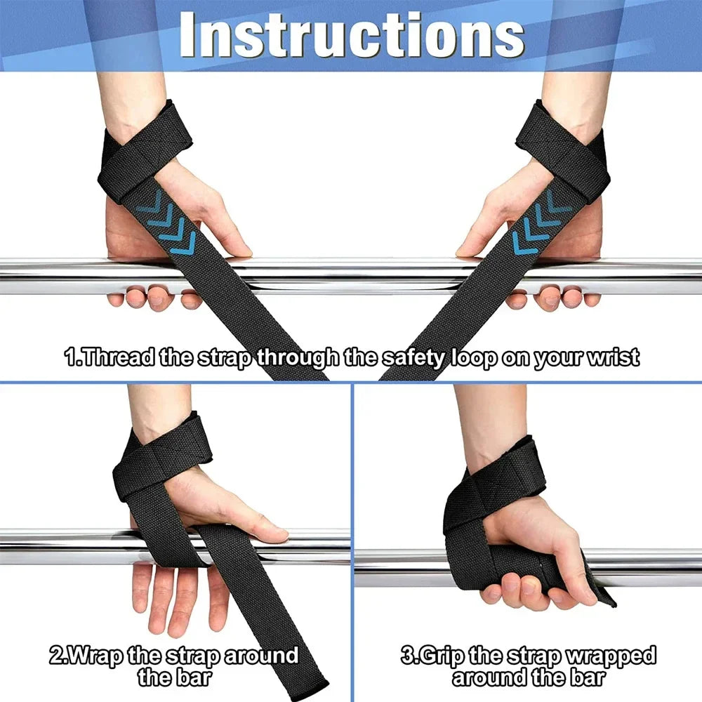 Weightlifting Straps 1 Pair Lifting Wrist Anti-Slip Gym Strength Training Strap Deadlifts Crossfit Hand Grips Wrist Support