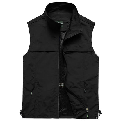 Men Outdoor Mesh Thin Waistcoats Climbing Sleeveless Jackets New Summer Men Multi-pockets Fishing Photography Breathable Vests