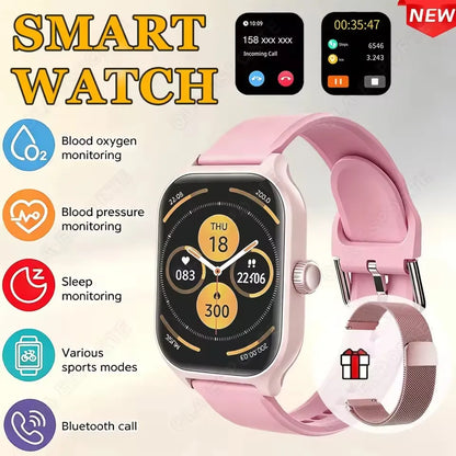 Smart watch with full touch screen, call, message reminder, music control and other functions, compatible with iPhone/android mo