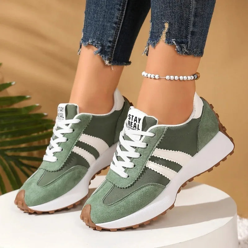 White Women's Sneaker Casual Shoes New Autumn Ladies Patchwork Running Shoes Popular Comfortable Breathable Female Footwear 2025