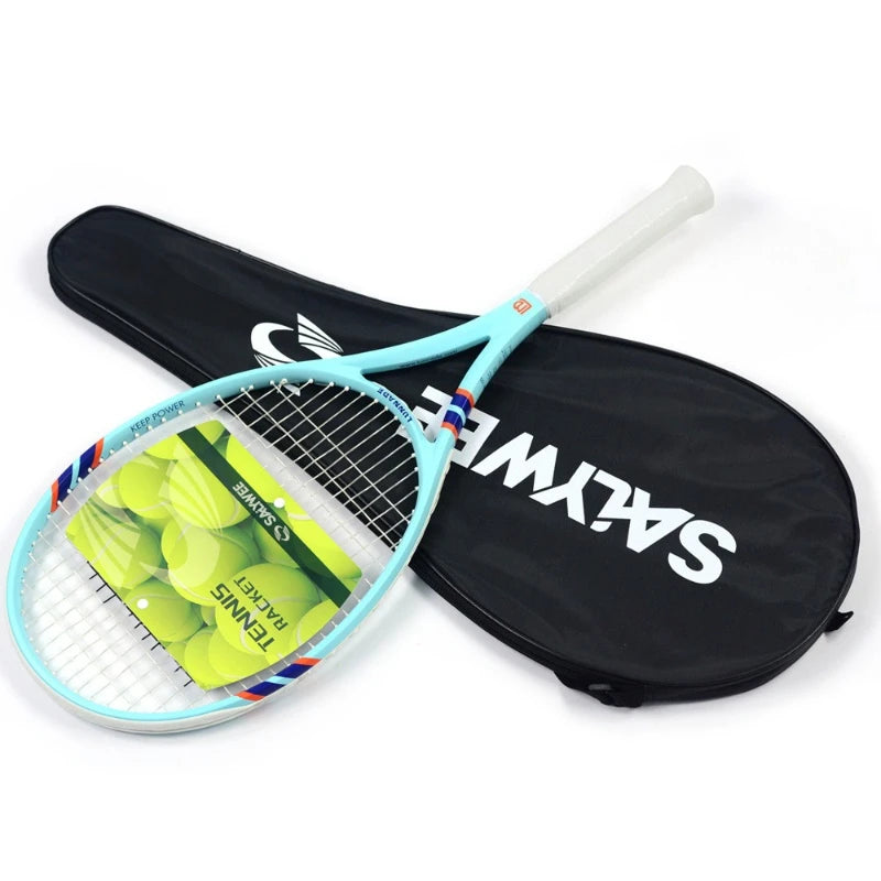 Professional Tennis Rackets Beginner Practice Tennis Rackets Durable Composite Carbon Training Racket Portable Sports Equipment