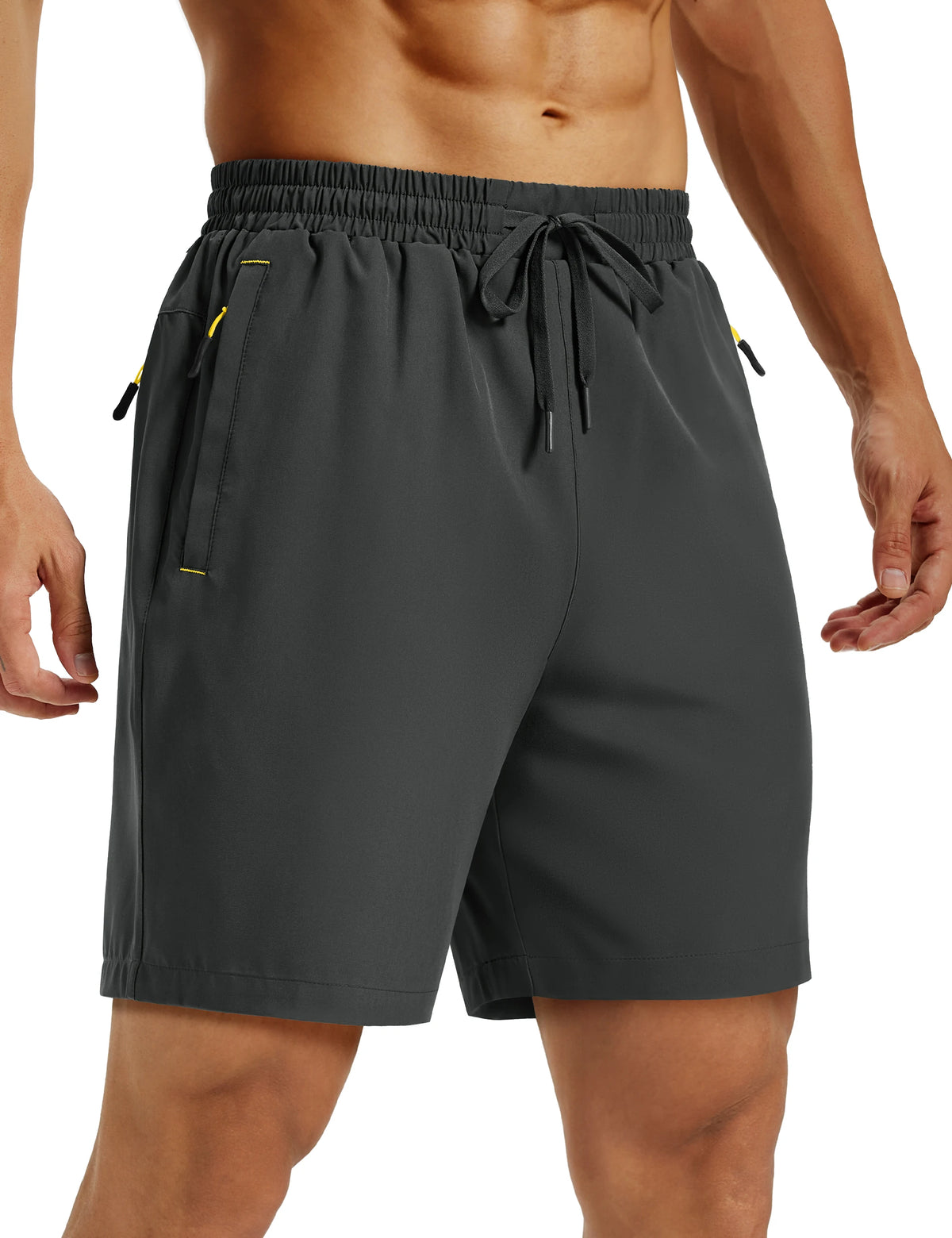 TACVASEN Mens Hiking Shorts Summer 7" Quick Dry Lightweight 3 Zipper Pockets Workout Gym Fitness Athletic Running Shorts Male