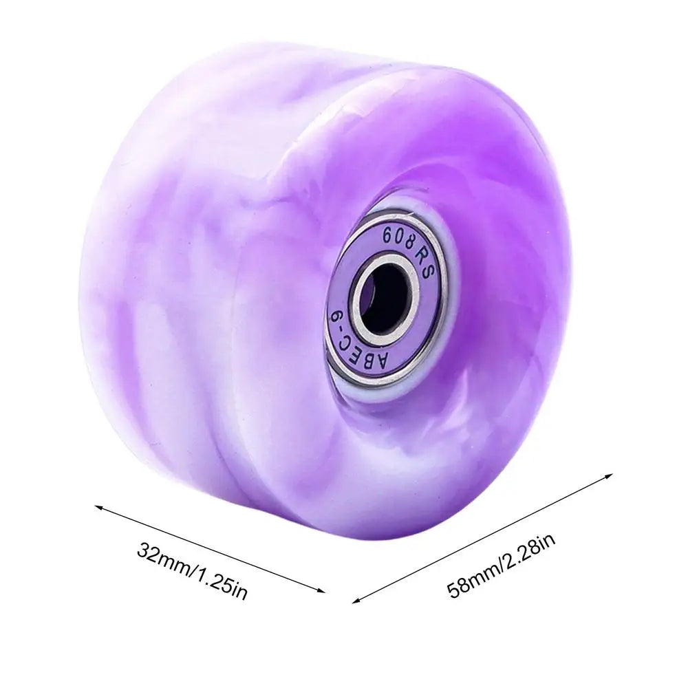 Roller Skate Wheels Indoor Roller Skate Wheel With Bearing PU Wheel Installed For Quad Skates And Skateboard Indoor/Outdoor Use