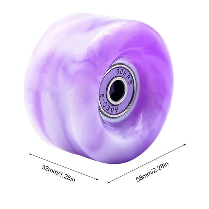 Roller Skate Wheels Indoor Roller Skate Wheel With Bearing PU Wheel Installed For Quad Skates And Skateboard Indoor/Outdoor Use