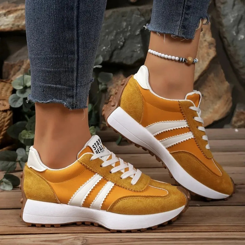 White Women's Sneaker Casual Shoes New Autumn Ladies Patchwork Running Shoes Popular Comfortable Breathable Female Footwear 2025
