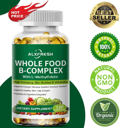 Vitamin B Complex Capsules Promote Energy Metabolism Relieve Fatigue Improve Memory Mood Anxiety Improve Skin Hair  Nail Health