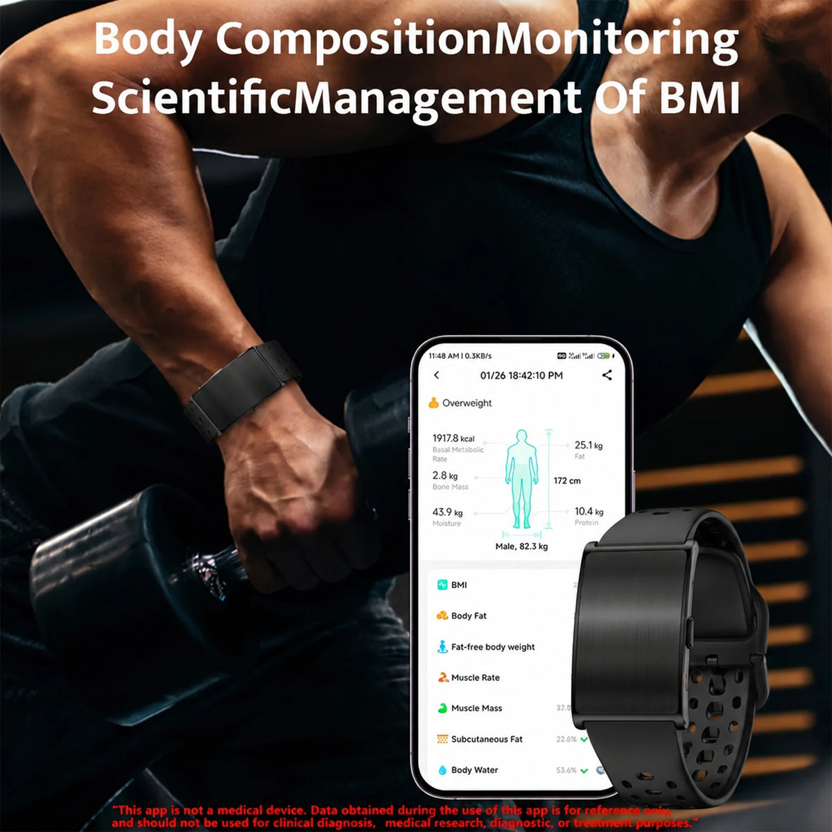 Screenless Fitness Tracker Dual Strap Smart Band GPS Track IP68 Waterproof No Screen Heart Rate Sleep Monitor Calorie Pedometer