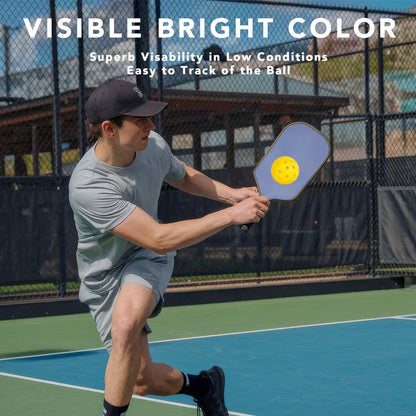 Pickleball Balls 40PCS 40 Holes Outdoor Pickleball Balls High Elasticity Durable Yellow Pickle Balls for All Pickleball Paddle