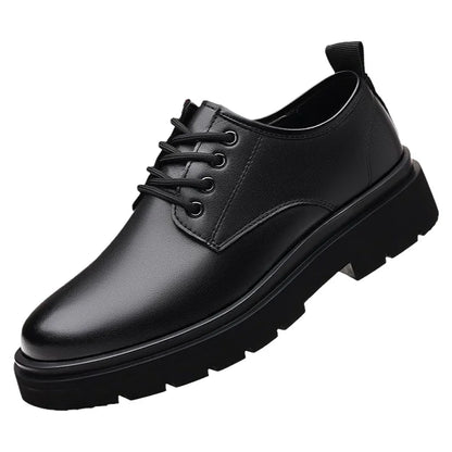 Men's Business Casual Breathable Shoes Spring 2026 New Style Leisure Leather Shoes Increased Height Inner Design British Style