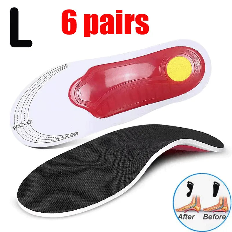 1-6 pairs Orthopedic Insoles for Shoes with Arch Support EVA Insole for Man Woman Relief Plantar Fasciitis Flat Feet Shoes Pads