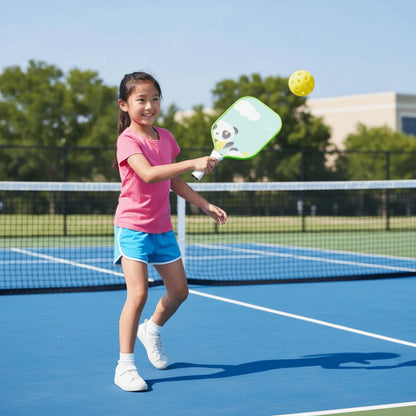 Cartoon Children's Pickleball Set Lightweight Durable 's Pickleball Set Non-Slip Grip 2 Balls Pickleball Paddle Set