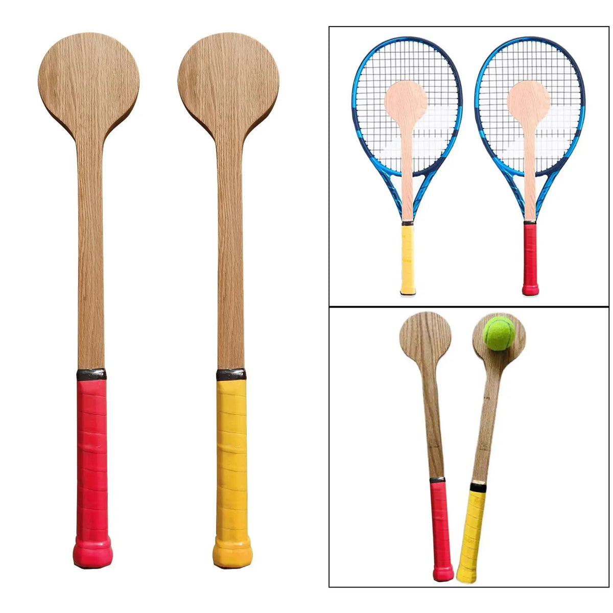 Tennis Sweet Spot Racket Wooden Tennis Spoon Swing Training Racket Accuracy Practice Racket Batting Hitting Equipment Gear