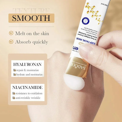 Collagen Anti-Wrinkle Hydrating and Moisturizing Sleep Mask, Collagen Anti-Wrinkle Ampoule Serum, Collagen Multi-Effect Cleansing Soap, Collagen Anti-Chapping Lip Balm, Collagen Skin Moisturizing Cream.