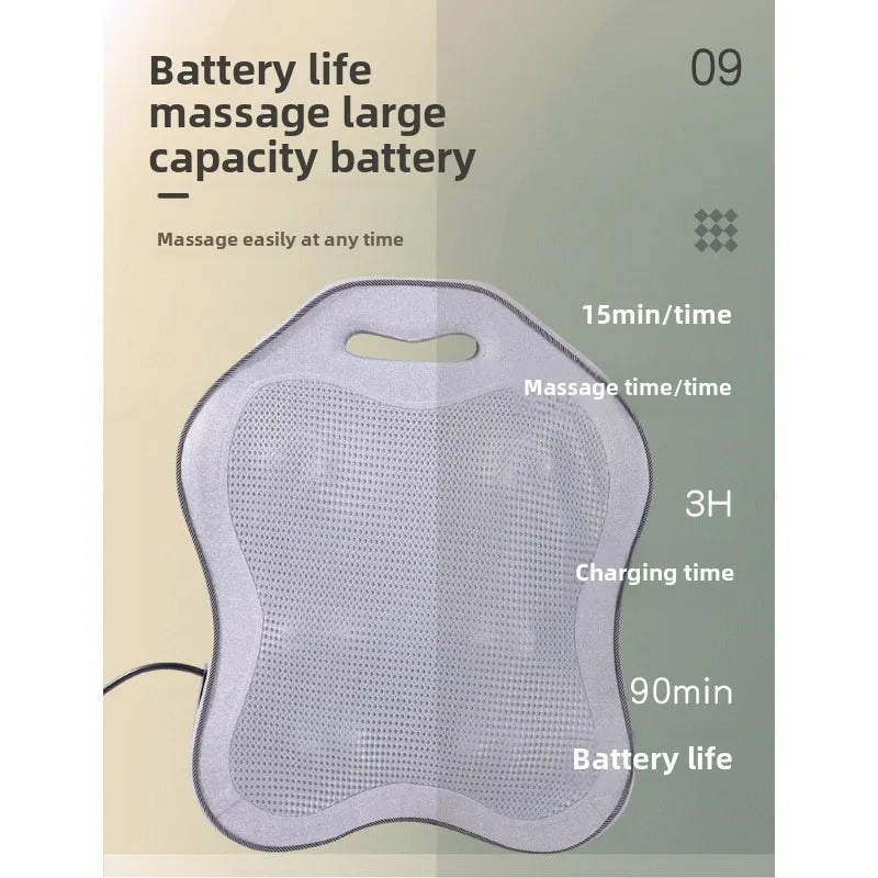 Back Massage Electric Heated Kneading Home Neck and Waist Open Back Lumbar Portable Full Body Massage Cushion With Hand Control