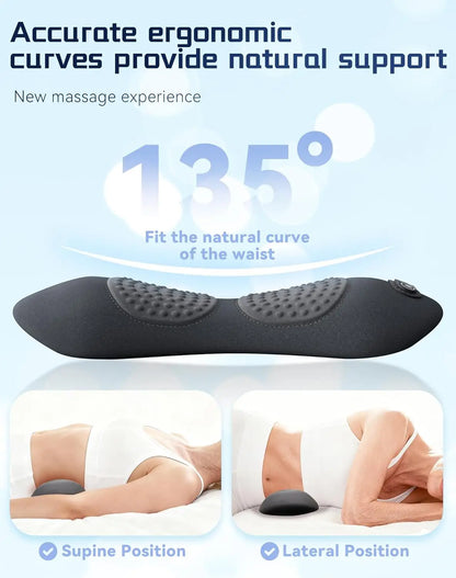 Back Massager  3-in-1 Design with Vibration Back Pain Relief, 135° Ergonomic Contour, Skin-Friendly Fabric & One-Touch Control