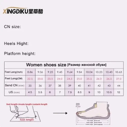 Sneakers Fall New Fashion  Round Toe Rhinestone Mesh Lace-Up Front Platform Non-Slip Wear-Resistant Wedge