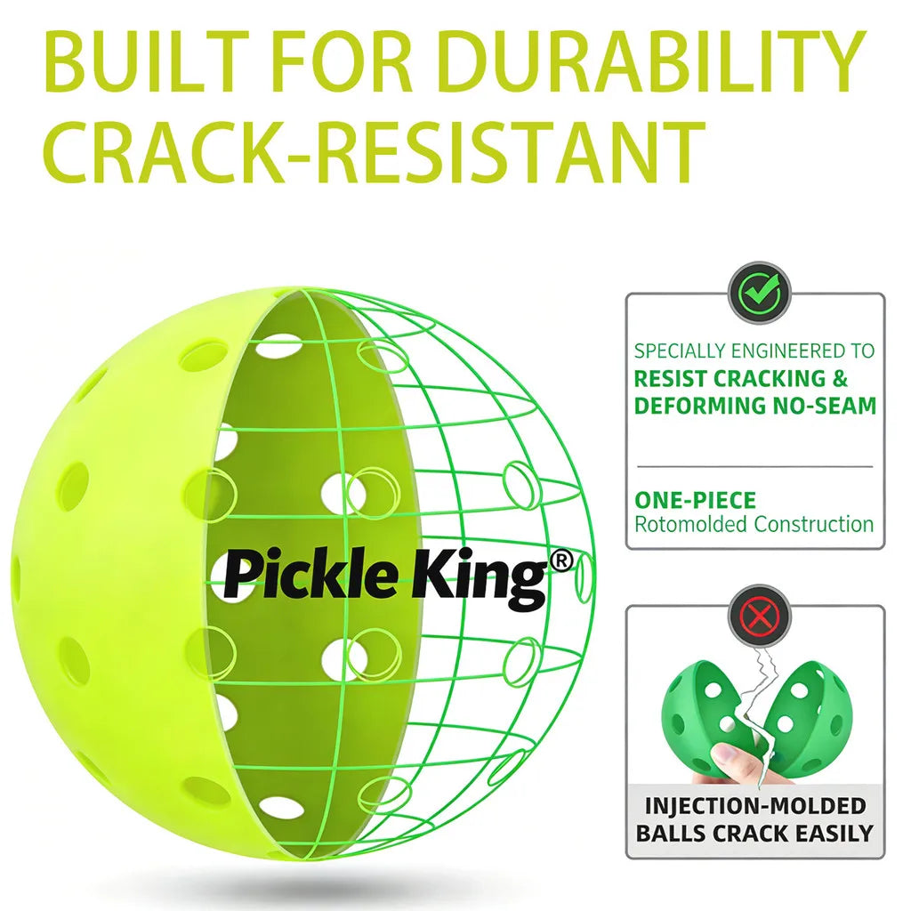 Pickleball Ball 40 Hole,6/12/24/30Pcs,Professional Competition Training for Pickleball, Stable Flight, Pickle King Ball