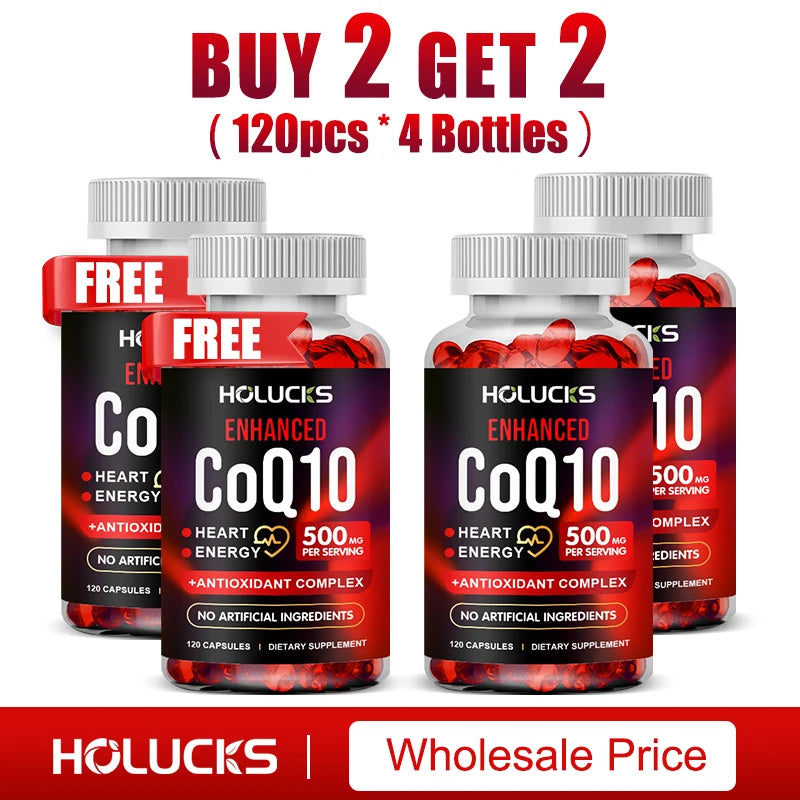 Coenzyme Q10 Supplement, for Heart & Cardiovascular Health Energy Boost, Blood Pressure Balance, Brain Function Support