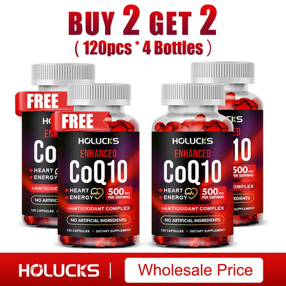 Coenzyme Q10 Supplement, for Heart & Cardiovascular Health Energy Boost, Blood Pressure Balance, Brain Function Support