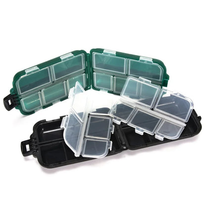 Fishing Tackle Box 10 Compartment Lure Hook Storage Case Double Sided Fishing Tool Organizer Multifunctional Bait Containe